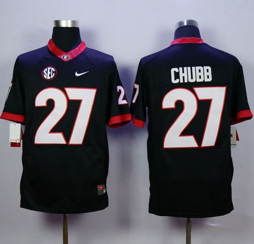 Youth Black Georgia Bulldogs #27 Nick Chubb Limited Stitched Jersey
